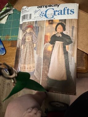 Simplicity Crafts Rag Doll Pattern in Black, White, Cream and Blue